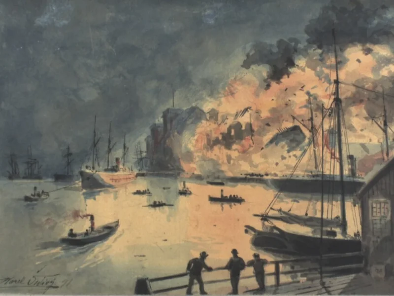 1860-Karel Šedivý - Toldbodgade, magazzino di Kiel in fiamme nel 1891